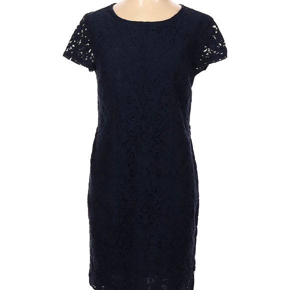 Banana Republic Factory Lined Short Sleeve Lace Dress W/Back Zip EUC! - Picture 1 of 5